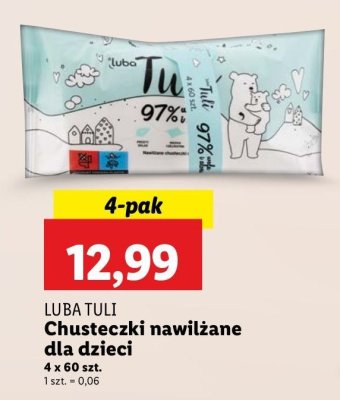 Chusteczki nawilżane woda i aloes LUBA TULI promocja