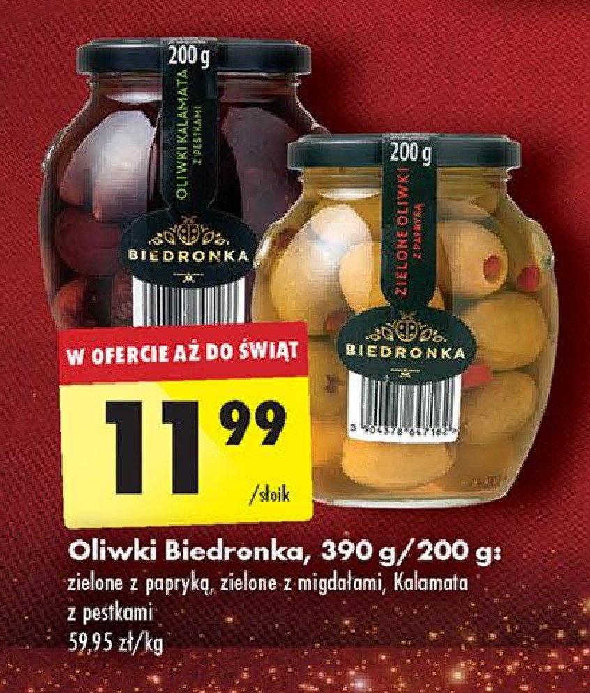 Oliwki zielone z migdałami Biedronka promocja