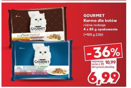 Karma dla kota mini fileciki w sosie cielęcina z warzywami + dziczyzna + wołowina + pstrąg Purina gourmet perle promocja