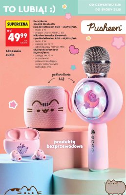 Głośnik Bluetooth z podświetleniem RGB Pusheen promocja w Biedronka