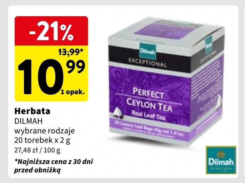 Herbata perfect ceylon Dilmah exceptional promocja