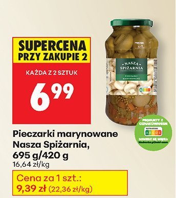 Pieczarki marynowane Nasza Spiżarnia 695g/420g promocja w Biedronka