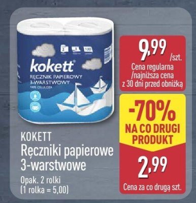 Ręczniki papierowe KOKETT 3-warstwowe 2 rolki promocja w Aldi