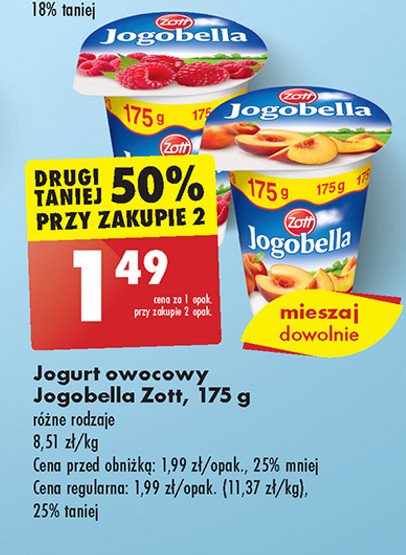 Jogurt malina Zott jogobella promocja