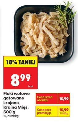 Flaki wołowe gotowane krajone Kraina Mięs, 500 g promocja w Biedronka