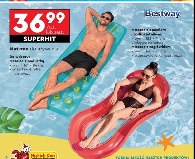 Materac plażowy 188 x 71 cm Bestway promocja