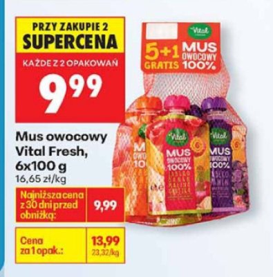 Mus owocowy, 6x100 g promocja w Biedronka