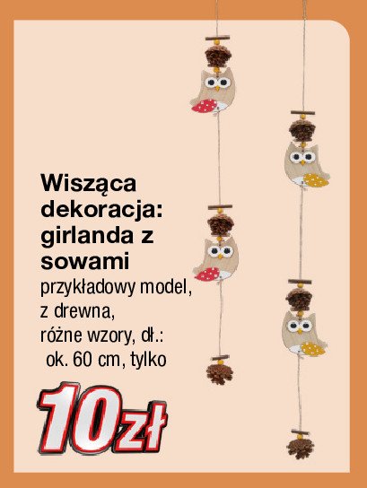 Girlanda z sowami 60 cm promocja