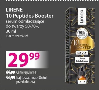 Serum peptydowe LIRENE 10 Peptides Booster, do twarzy, 30 ml promocja w Hebe