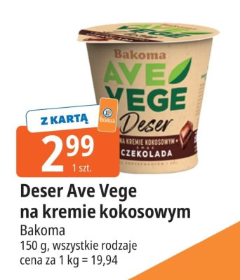 Deser Ave Vege na kremie kokosowym czekolada Bakoma promocja w Leclerc