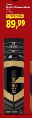 Whisky Grant's 12-letnia ze szklanką promocja w Lidl