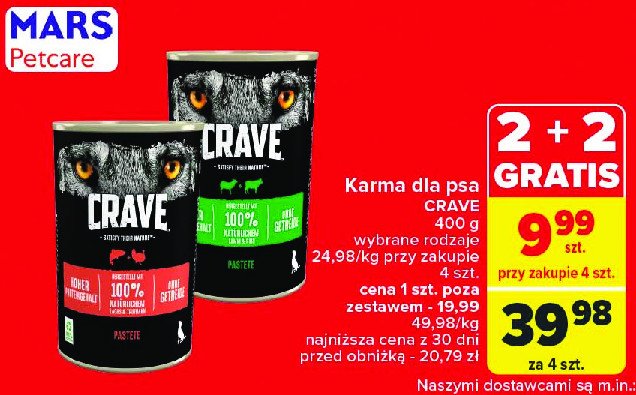 Karma dla psa jagnięcina i wołowina Crave promocja