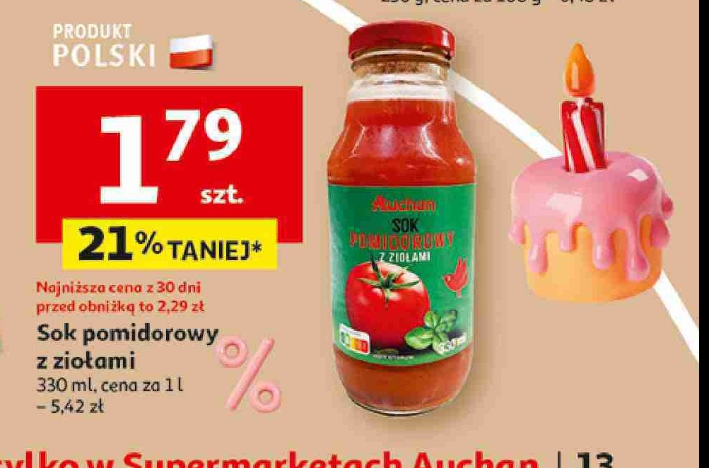 Sok pomidorowy z zio艂ami Auchan promocja