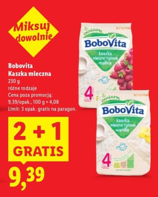 Kaszka mleczna Bobovita różne rodzaje promocja w Lidl