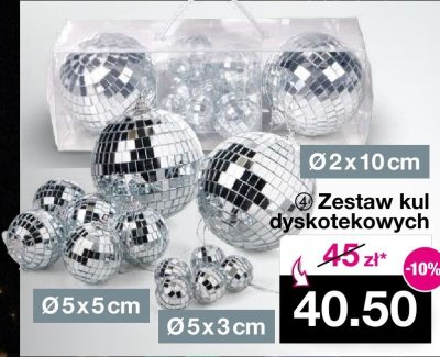 Zestaw kul dyskotekowych, Ø 2x10cm, Ø 5x5cm, Ø 5x3cm promocja w Woolworth
