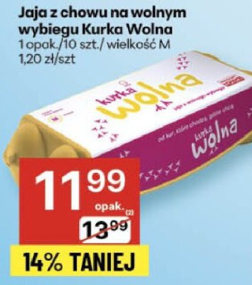 Jaja z chowu na wolnym wybiegu Kurka Wolna promocja w Delikatesy Centrum