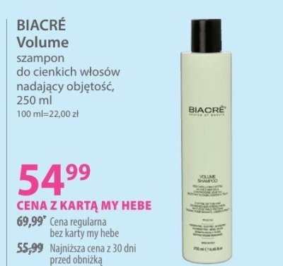 Szampon BIACRÉ Volume promocja w Hebe