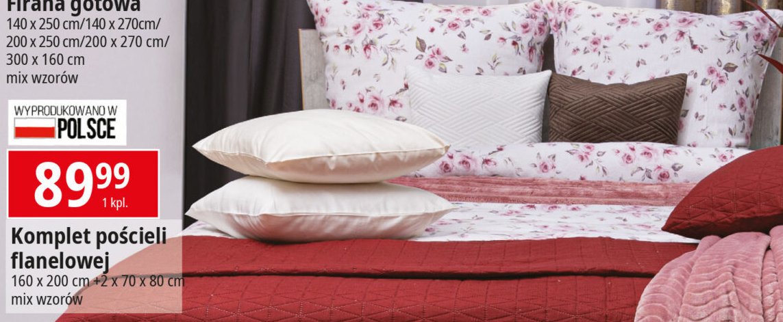 Komplet po艣cieli flanelowej 160 x 200 + 2 x 70 x 80 cm promocja
