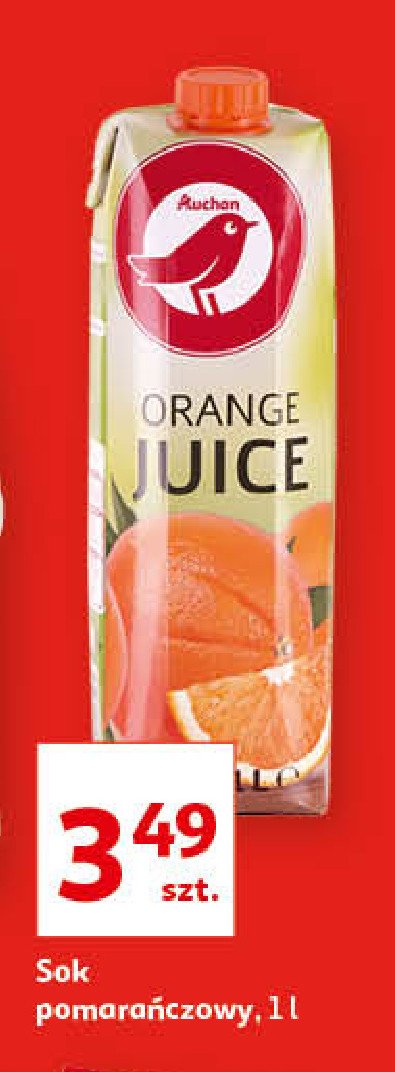 Sok pomarańczowy bezpośrednio wyciskany Auchan promocja