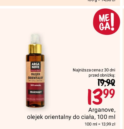 Olejek do ciała i masażu orientalny Arganove promocja