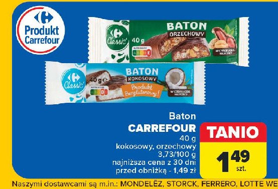 Baton orzechowy Carrefour classic promocja