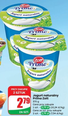 Jogurt naturalny Primo Zott promocja w Dino
