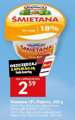 Śmietana 18% Piątnica, 200 g promocja w Twój Market