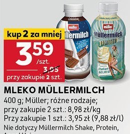 Mleko Müllermilch różne rodzaje promocja w Stokrotka