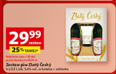 Zestaw piw Złaty Český 4x0.5l promocja w Auchan