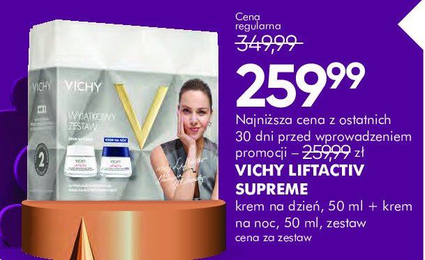 Zestaw w pudełku liftactive supreme: krem ujędrniający na dzień 50 ml + krem ujędrniający na noc 50 ml Vichy zestaw promocja w Super-Pharm