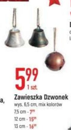 Zawieszka dzwonek 6.5 cm promocja