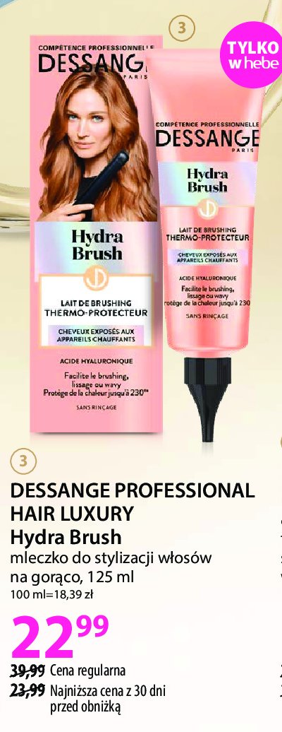 Mleczko do stylizacji włosów Dessange hydra brush promocja w Hebe