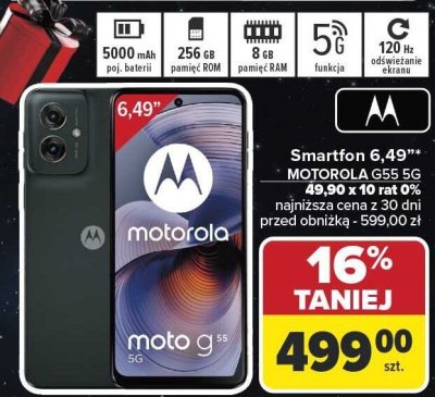 Smartfon 6.49" MOTOROLA G55 5G promocja w Carrefour