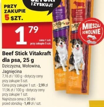 Beef Stick Vitakraft dla psa, 25 g promocja w Twój Market