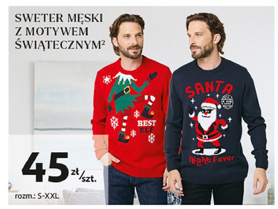 Sweter męski świąteczny s-xxl Auchan inextenso promocja