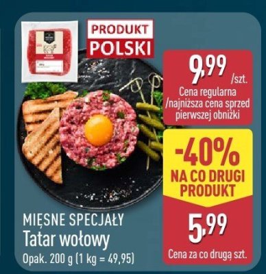 Tatar wołowy mięsne specjały promocja w Aldi