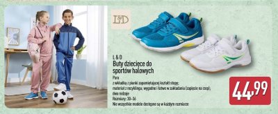 Buty dziecięce do sportów halowych promocja w Aldi