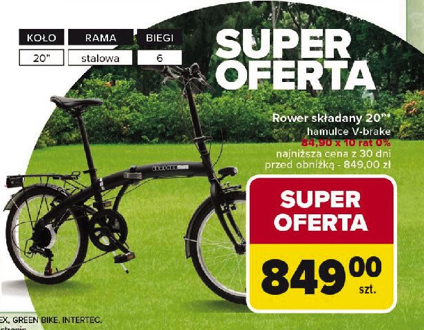 Rower składany 20" promocja w Carrefour