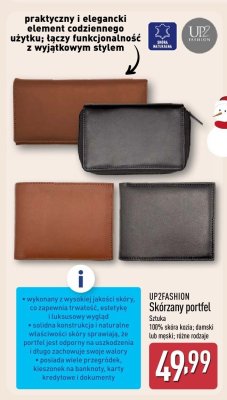 Skórzany portfel UP2FASHION promocja w Aldi