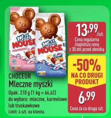Czekolada mleczne myszki CHOCEUR promocja w Aldi