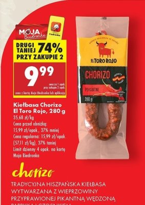 Kiełbasa chorizo pikantna El toro rojo promocja