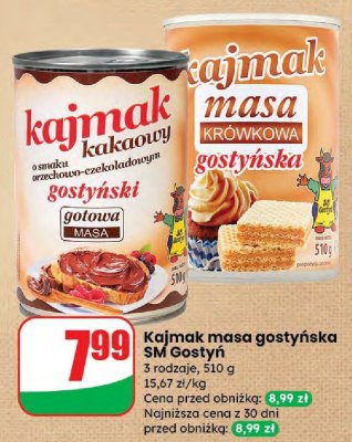 Kajmak masa gostyńska 3 rodzaje promocja w Dino