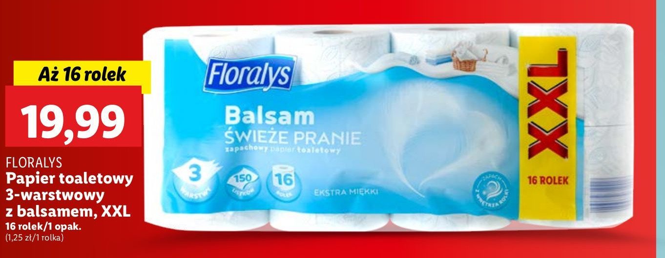 Papier toaletowy balsam świeże pranie Floralys promocja