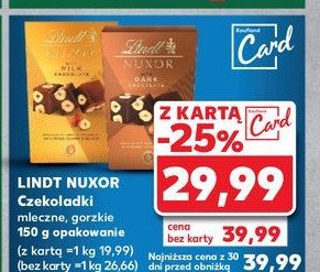 Praliny milk LINDT NUXOR promocja w Kaufland