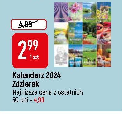 Kalendarz zdzierak 2024 7 x 11 cm promocja w Carrefour
