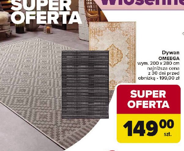 Dywan omeega 200 x 280 cm promocja w Carrefour