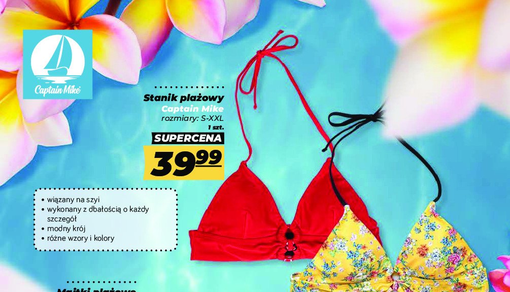 Stanik pla偶owy s-xxl Captain mike promocja