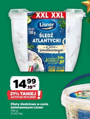Filety śledziowe w sosie śmietanowym Lisner promocja w Netto