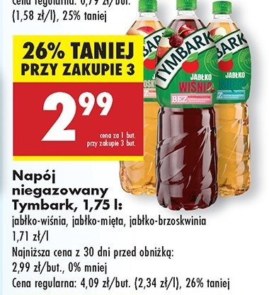 Napój jabłko-mięta Tymbark promocja w Biedronka
