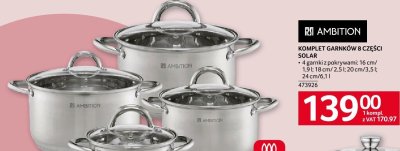 Komplet garnków 8 części SOLAR Ambition promocja w Selgros